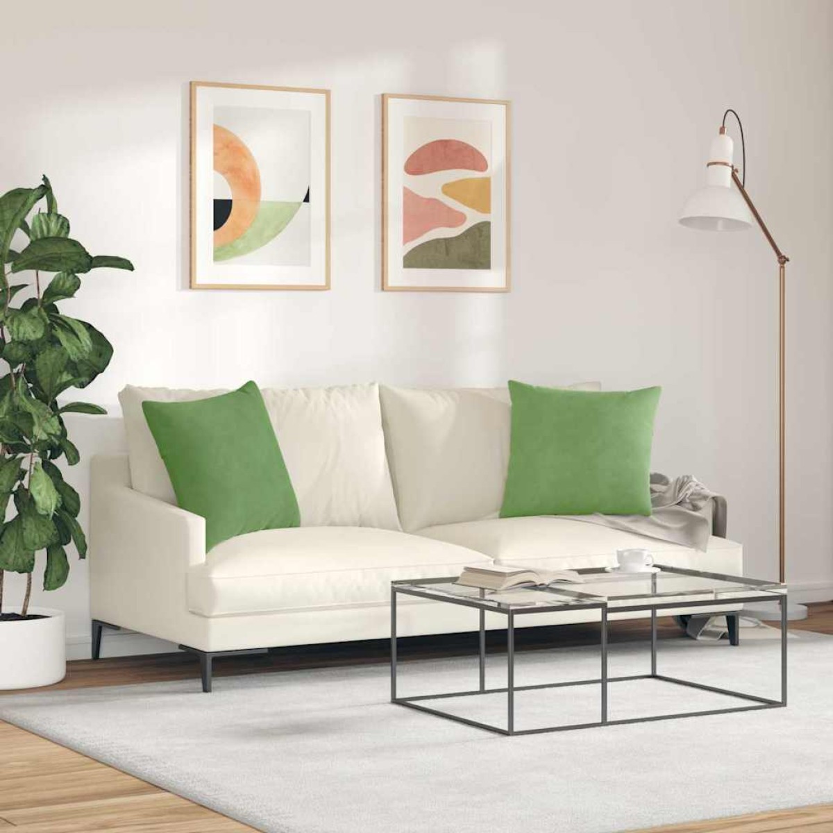 vidaXL Μαξιλάρι Καναπέ 2 pcs Ανοιχτό Πράσινο 50 x 50 cm