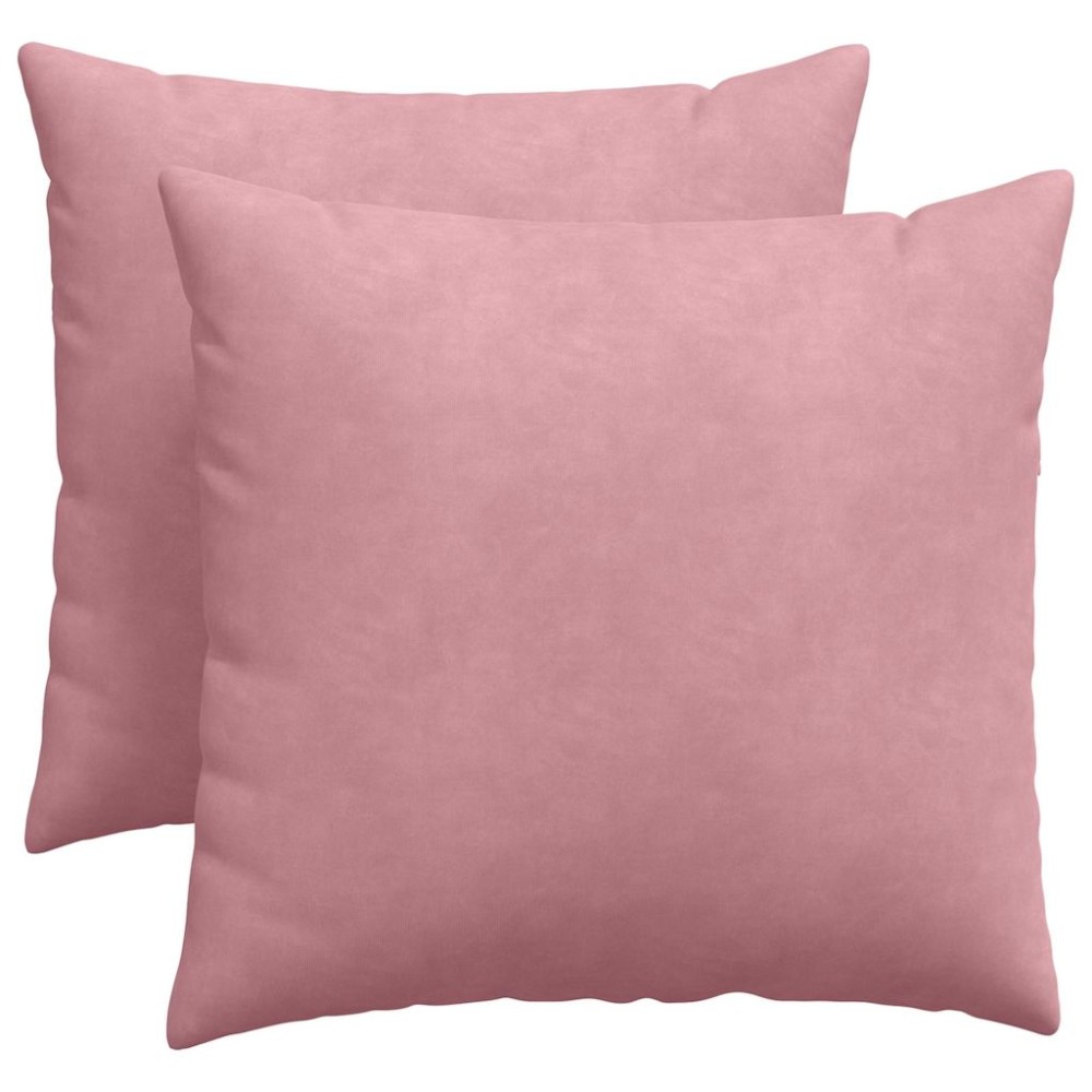 vidaXL Μαξιλάρι Καναπέ 2 pcs Ροζ 50 x 50 cm Υφασμάτινο Κορντουρά