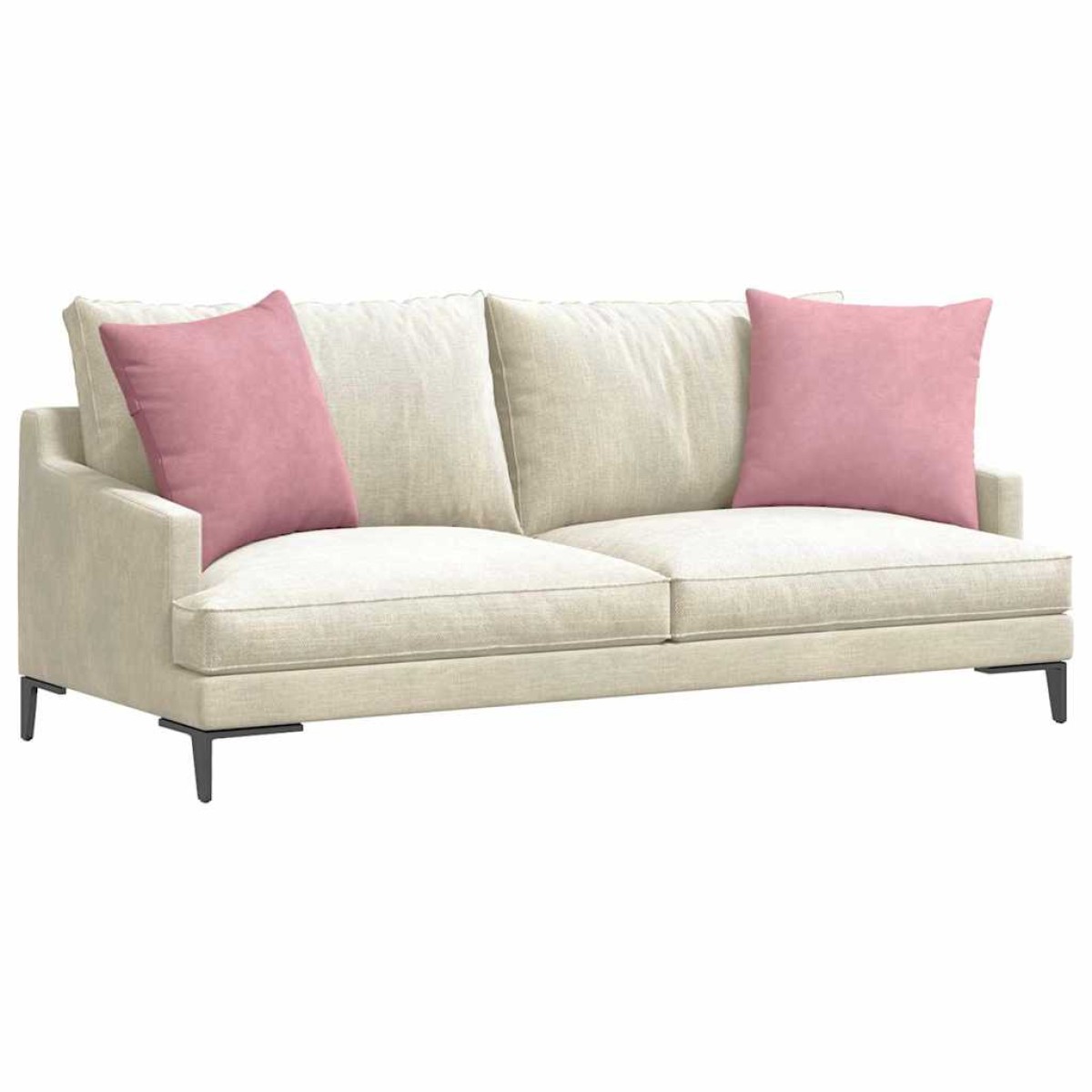 vidaXL Μαξιλάρι Καναπέ 2 pcs Ροζ 50 x 50 cm Υφασμάτινο Κορντουρά
