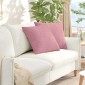 vidaXL Μαξιλάρι Καναπέ 2 pcs Ροζ 50 x 50 cm Υφασμάτινο Κορντουρά