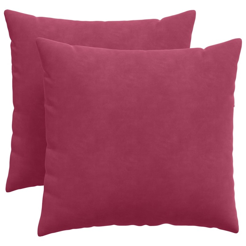 vidaXL Μαξιλάρι Καναπέ 2 pcs Κόκκινο 50 x 50 cm Υφασμάτινο Κορντουρά
