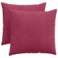 vidaXL Μαξιλάρι Καναπέ 2 pcs Κόκκινο 50 x 50 cm Υφασμάτινο Κορντουρά