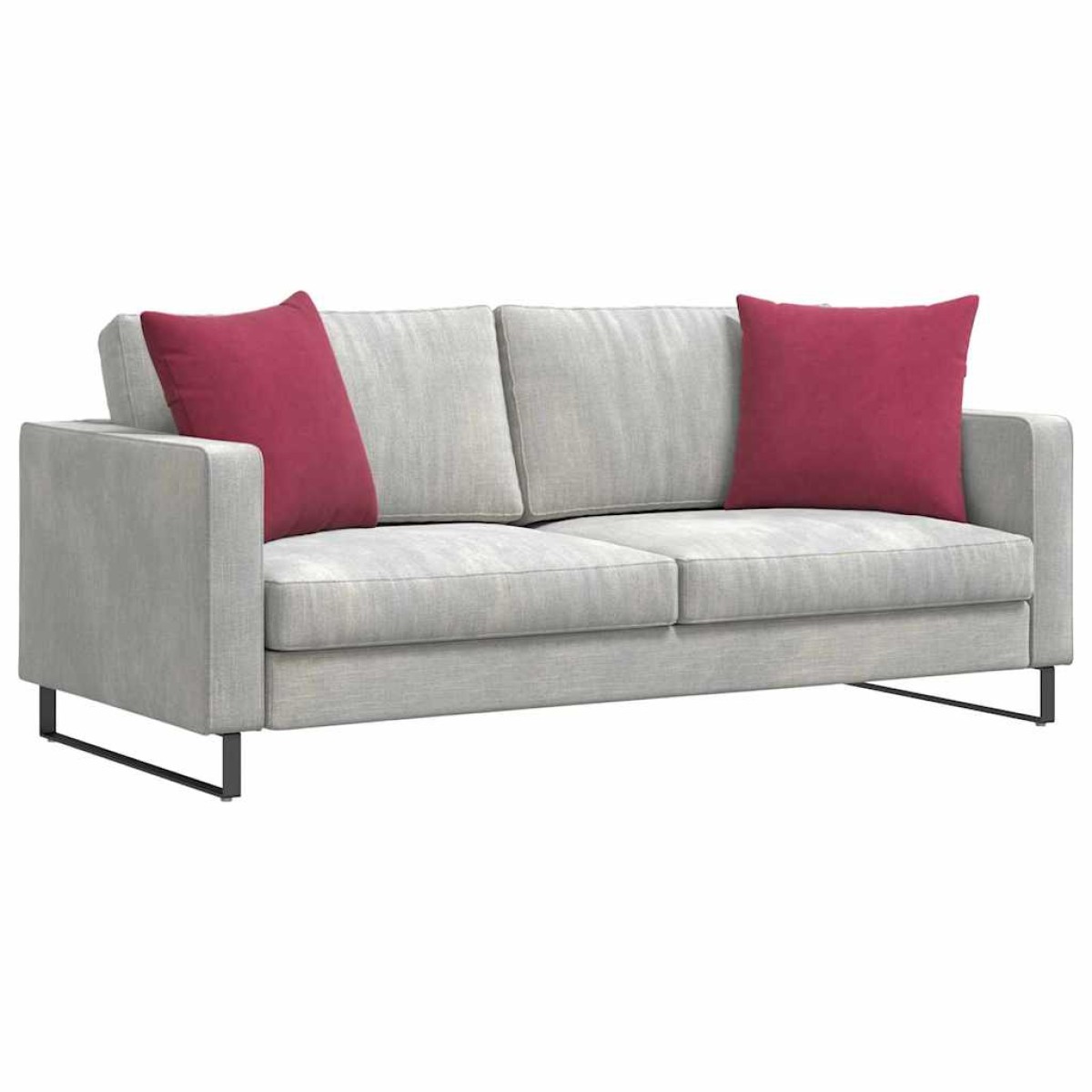 vidaXL Μαξιλάρι Καναπέ 2 pcs Κόκκινο 50 x 50 cm Υφασμάτινο Κορντουρά