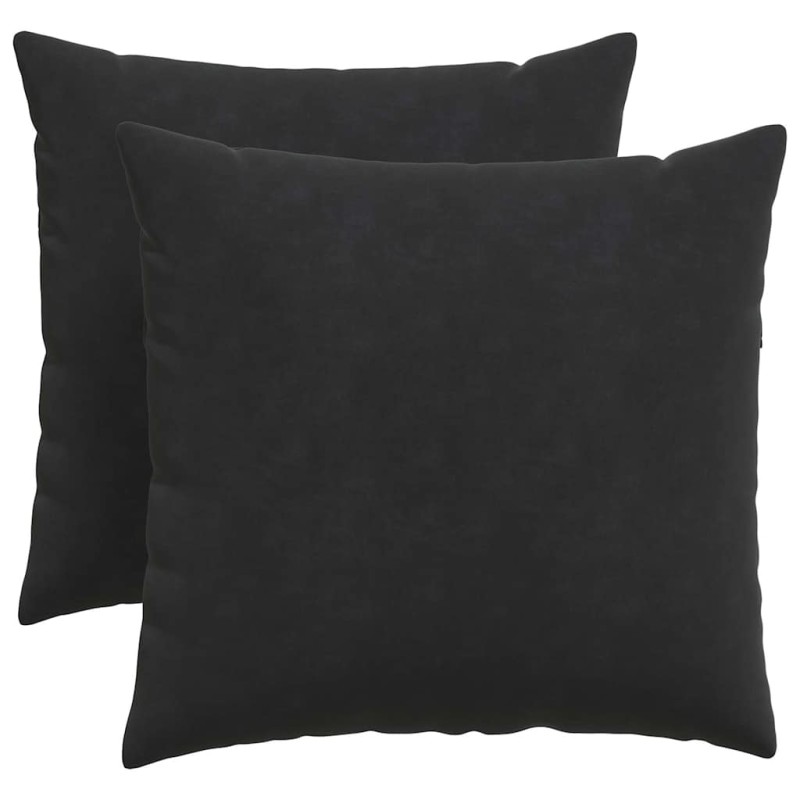 vidaXL Μαξιλάρι Καναπέ 2 pcs Μαύρο 50 x 50 cm Υφασμάτινο Κορντουρά