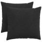 vidaXL Μαξιλάρι Καναπέ 2 pcs Μαύρο 50 x 50 cm Υφασμάτινο Κορντουρά