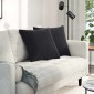 vidaXL Μαξιλάρι Καναπέ 2 pcs Μαύρο 50 x 50 cm Υφασμάτινο Κορντουρά