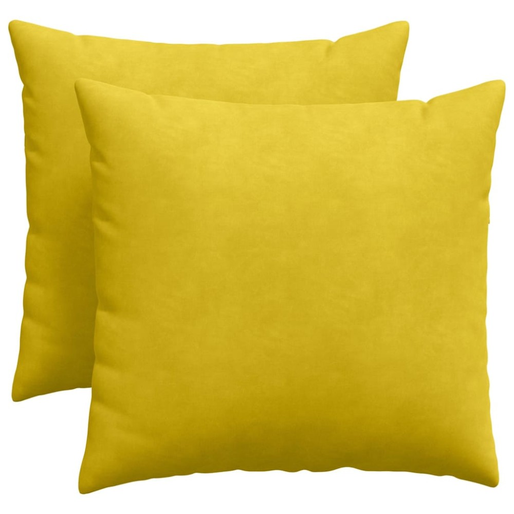 vidaXL Μαξιλάρι Καναπέ 2 pcs Κίτρινο 50 x 50 cm Υφασμάτινο Κορντουρά