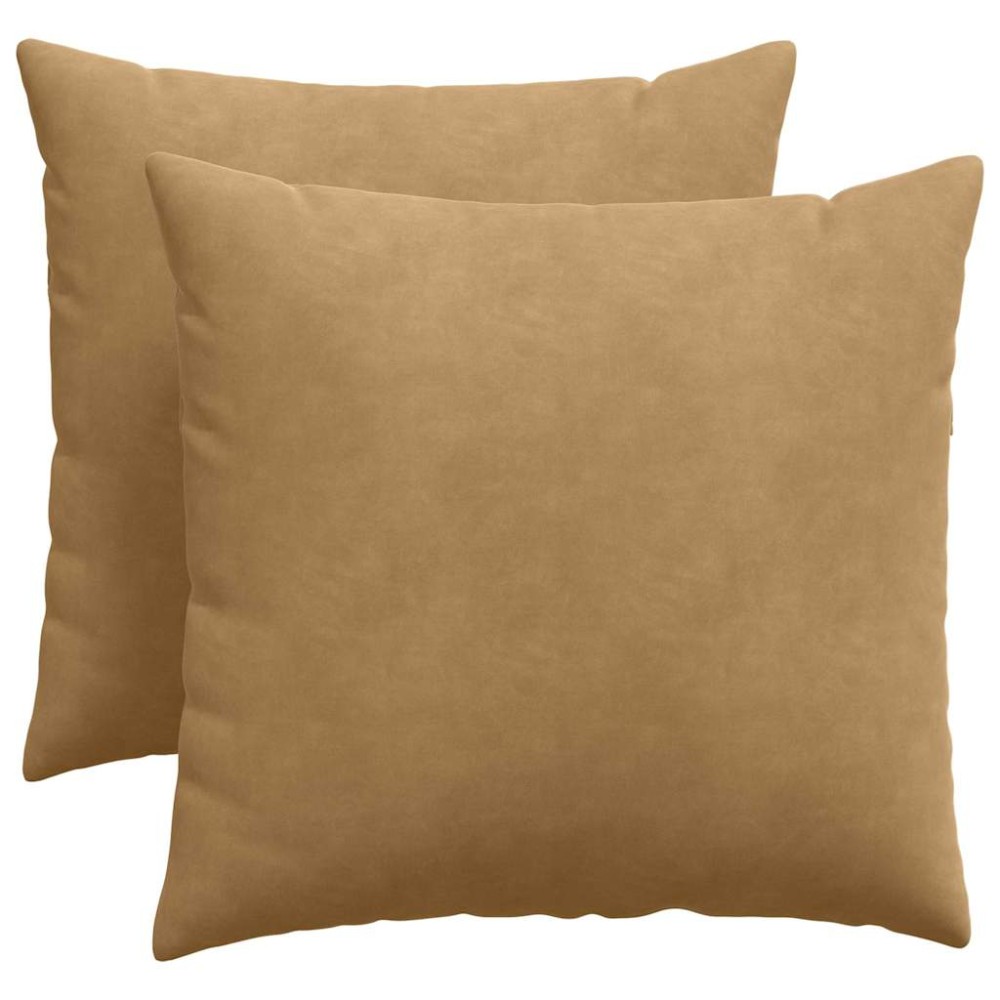 vidaXL Μαξιλάρι Καναπέ 2 pcs Καφέ 50 x 50 cm Υφασμάτινο Κορντουρά