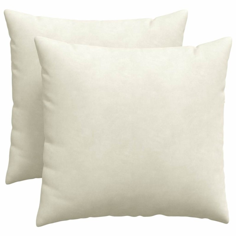 vidaXL Μαξιλάρι Καναπέ 2 pcs Κρεμ 50 x 50 cm Υφασμάτινο Κορντουρά