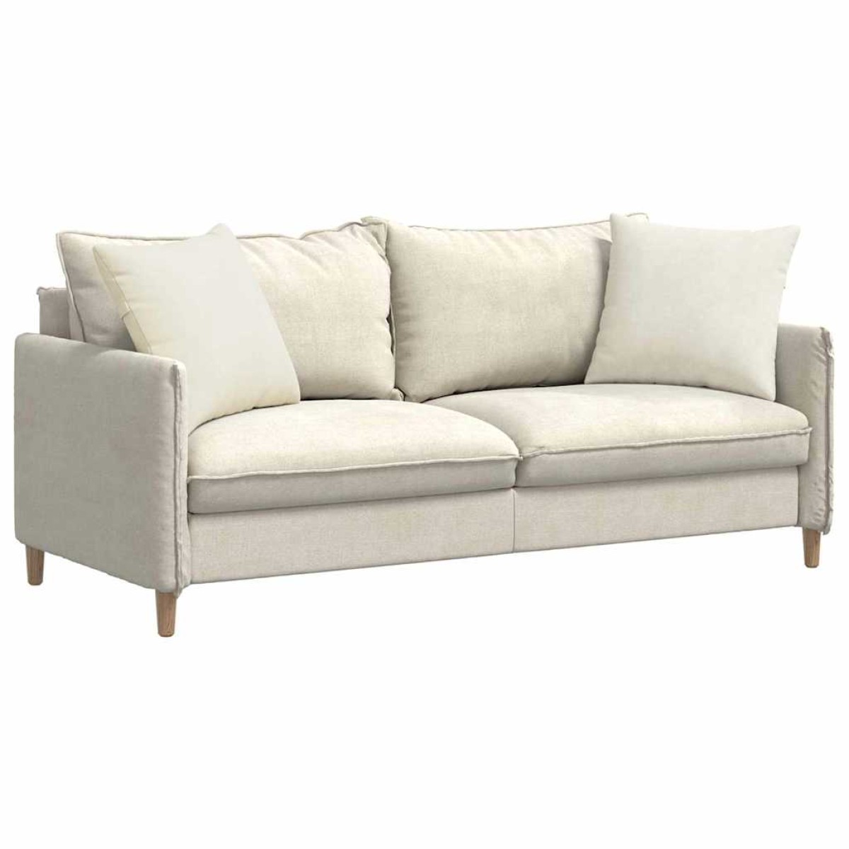 vidaXL Μαξιλάρι Καναπέ 2 pcs Κρεμ 50 x 50 cm Υφασμάτινο Κορντουρά