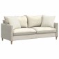 vidaXL Μαξιλάρι Καναπέ 2 pcs Κρεμ 50 x 50 cm Υφασμάτινο Κορντουρά