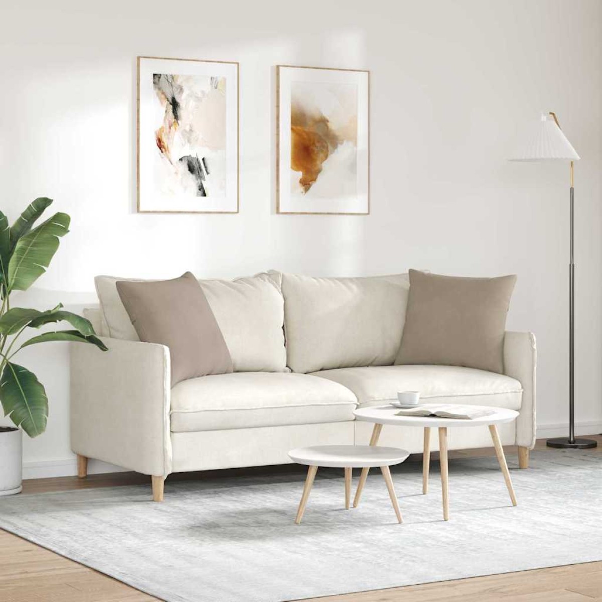 vidaXL Μαξιλάρι Καναπέ 2 pcs Taupe 50 x 50 cm ύφασμα