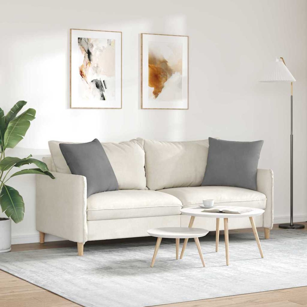 vidaXL Μαξιλάρι Καναπέ 2 pcs Σκούρο Γκρι 50 x 50 cm ύφασμα