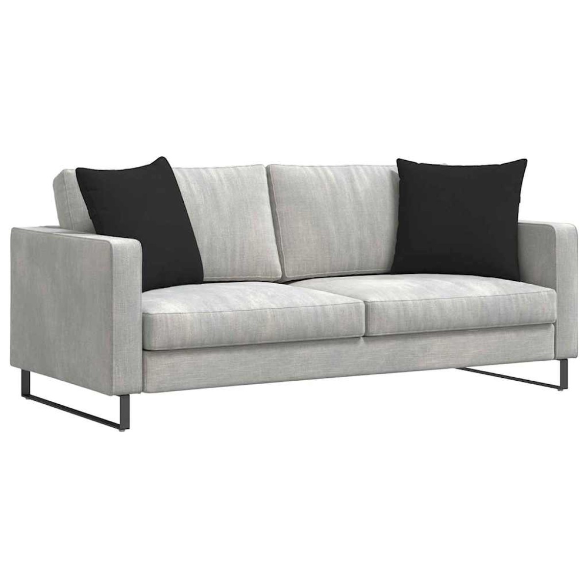 vidaXL Μαξιλάρι Καναπέ 2 pcs Μαύρο 50 x 50 cm ύφασμα