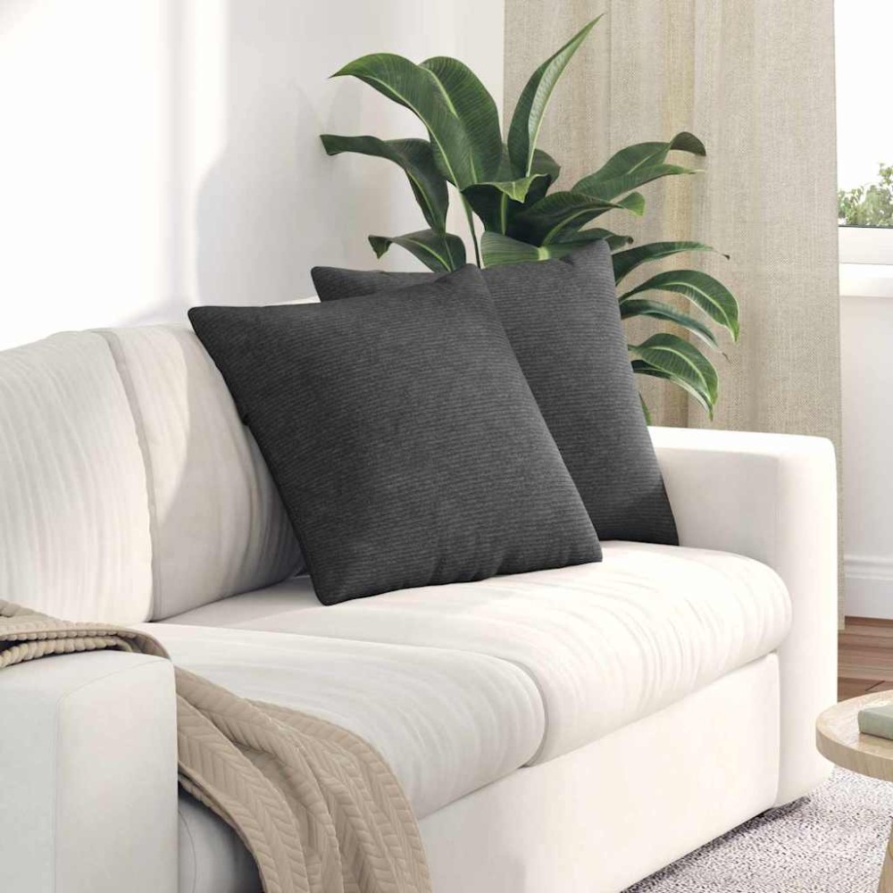 vidaXL Μαξιλάρι Καναπέ 2 pcs Σκούρο Γκρι 50 x 50 cm