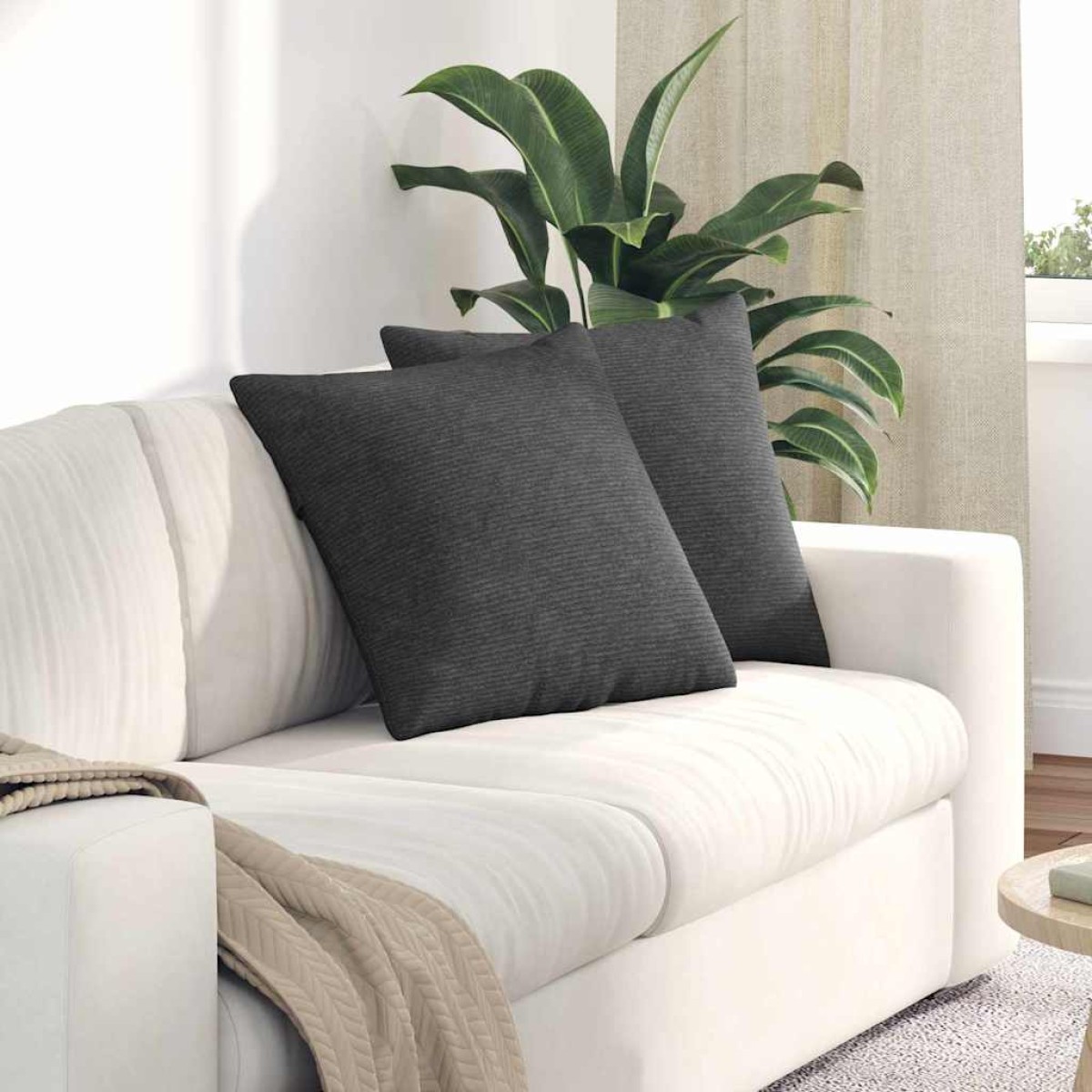 vidaXL Μαξιλάρι Καναπέ 2 pcs Σκούρο Γκρι 50 x 50 cm