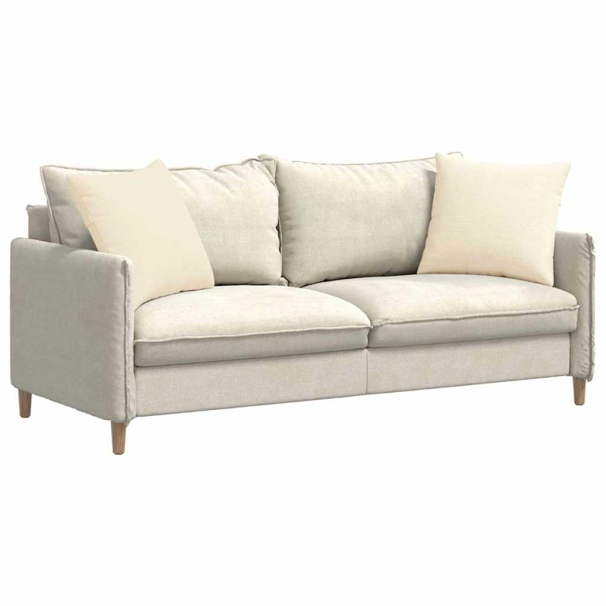 vidaXL Μαξιλάρι Καναπέ 2 pcs Κρεμ 50 x 50 cm Υφασμάτινο Κορντουρά