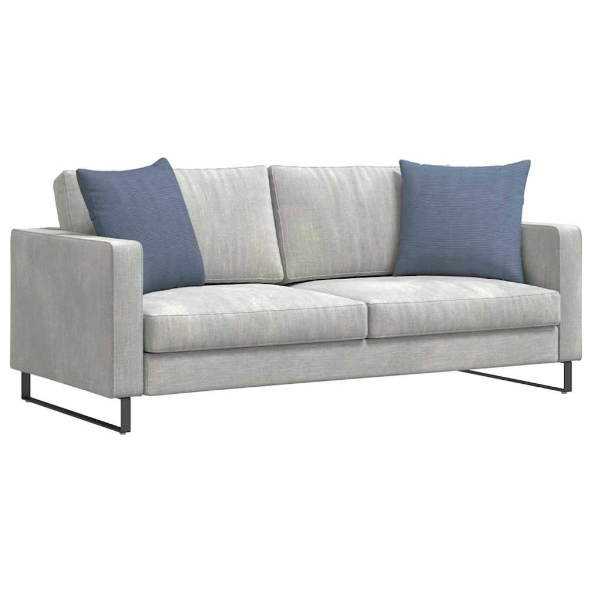 vidaXL Μαξιλάρι Καναπέ 2 pcs Μπλε 50 x 50 cm Υφασμάτινο Κορντουρά