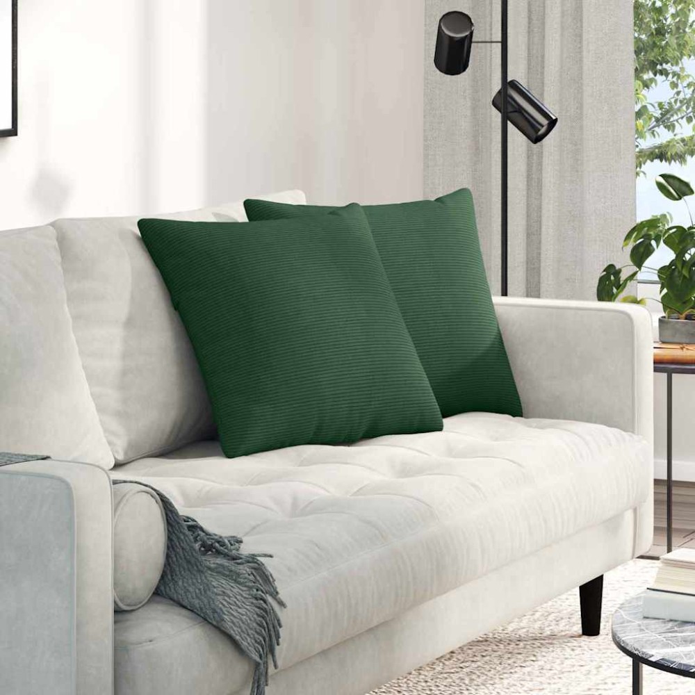 vidaXL Μαξιλάρι Καναπέ 2 pcs Σκούρο Πράσινο 50 x 50 cm