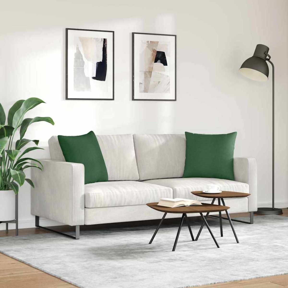 vidaXL Μαξιλάρι Καναπέ 2 pcs Σκούρο Πράσινο 50 x 50 cm