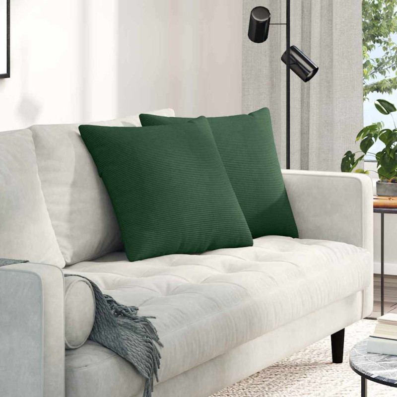 vidaXL Μαξιλάρι Καναπέ 2 pcs Σκούρο Πράσινο 50 x 50 cm