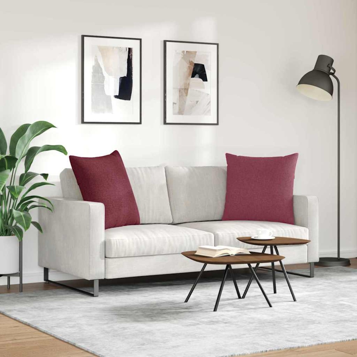 vidaXL Μαξιλάρι Καναπέ 2 τμχ. ύφασμα Κόκκινο 60 x 60 cm