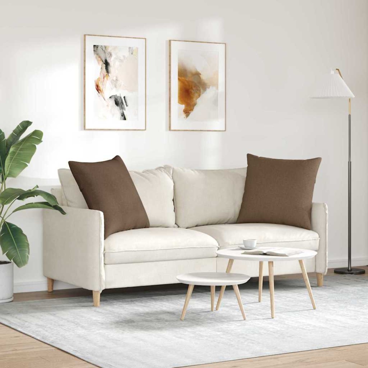 vidaXL Μαξιλάρι Καναπέ 2 τμχ. ύφασμα Καφέ 60 x 60 cm