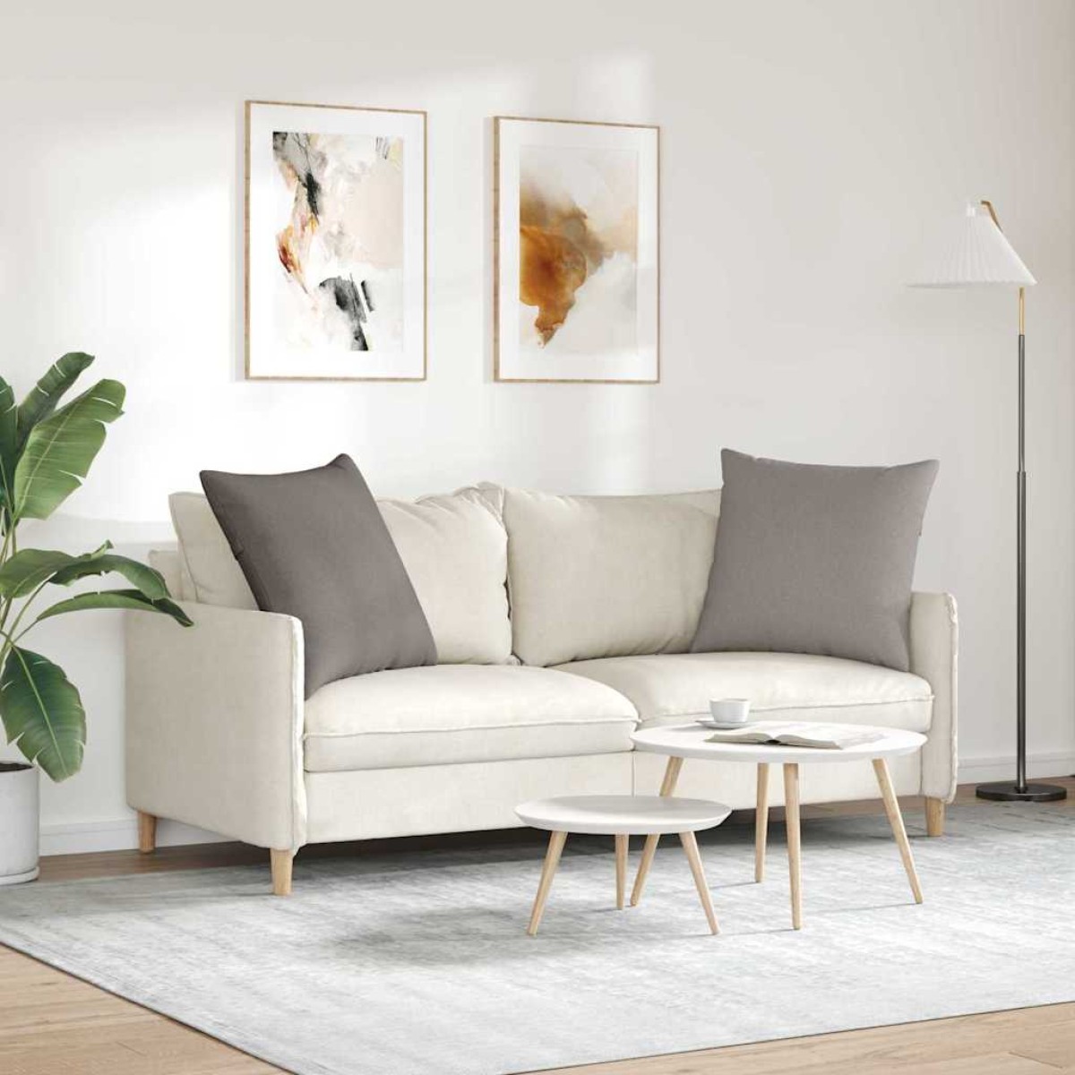 vidaXL Μαξιλάρι Καναπέ 2 τμχ. ύφασμα Taupe 60 x 60 cm