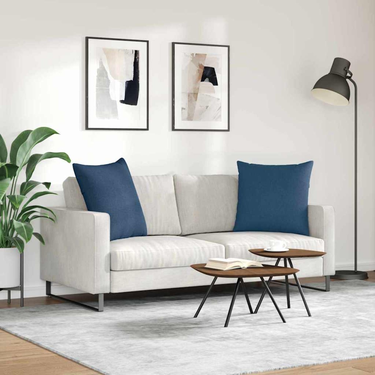 vidaXL Μαξιλάρι Καναπέ 2 τμχ. ύφασμα Μπλε 60 x 60 cm