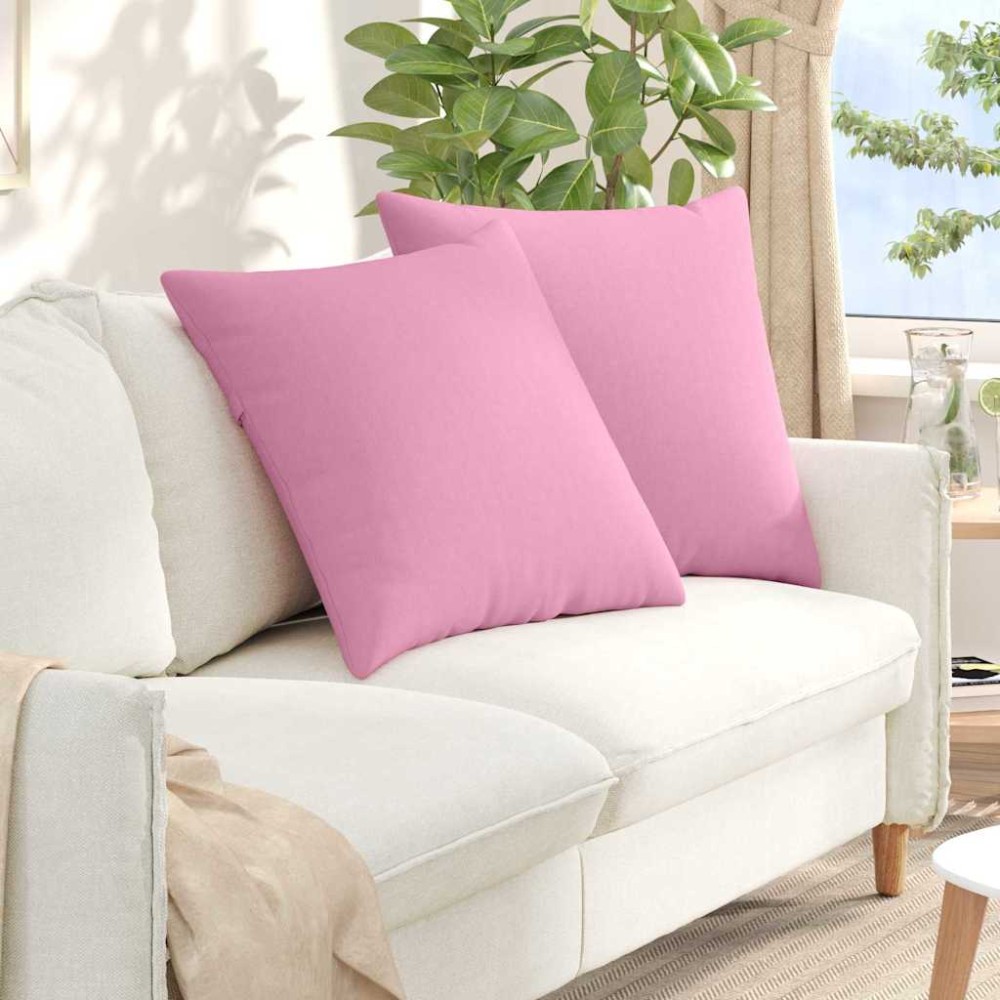 vidaXL Μαξιλάρι Καναπέ 2 τμχ. ύφασμα Ροζ 60 x 60 cm