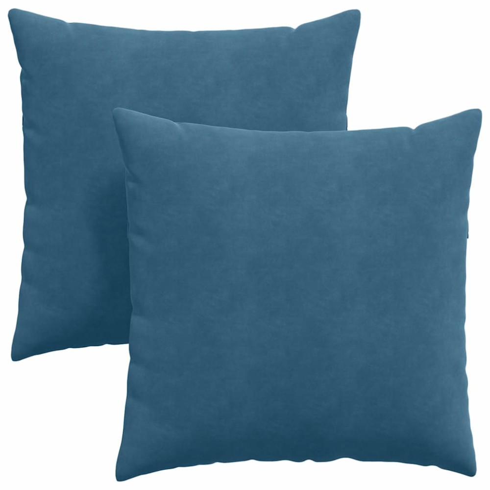 vidaXL Μαξιλάρι Καναπέ 2 pcs Μπλε 60 x 60 cm Υφασμάτινο Κορντουρά