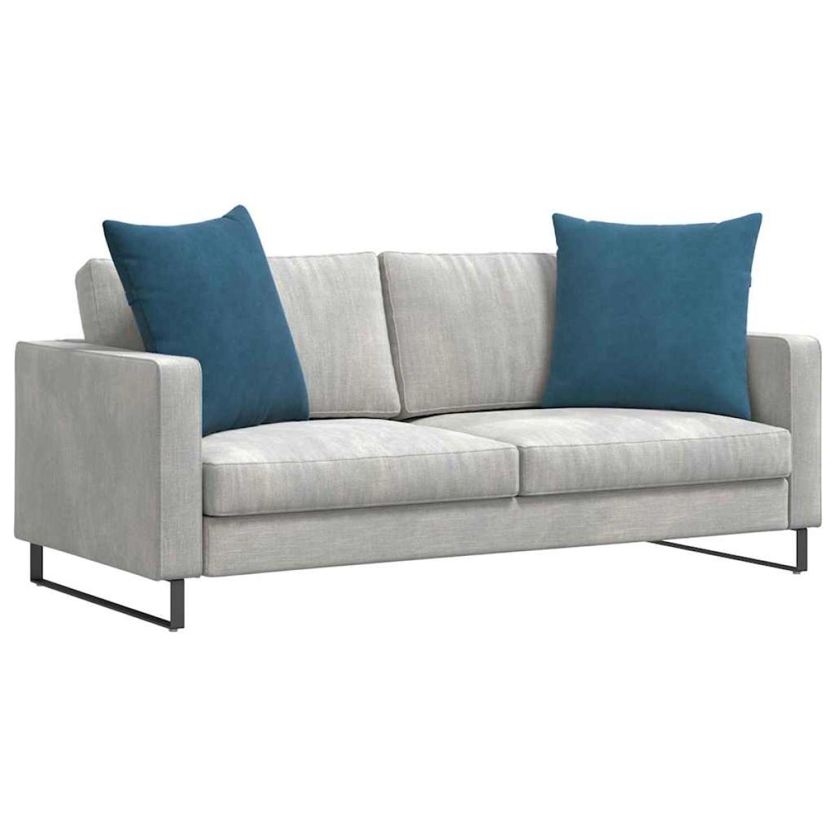 vidaXL Μαξιλάρι Καναπέ 2 pcs Μπλε 60 x 60 cm Υφασμάτινο Κορντουρά