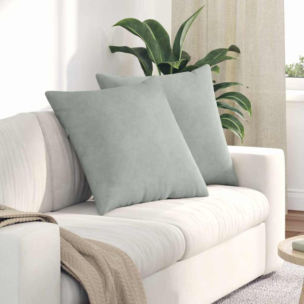 vidaXL Μαξιλάρι Καναπέ 2 pcs Ανοιχτό γκρι 60 x 60 cm