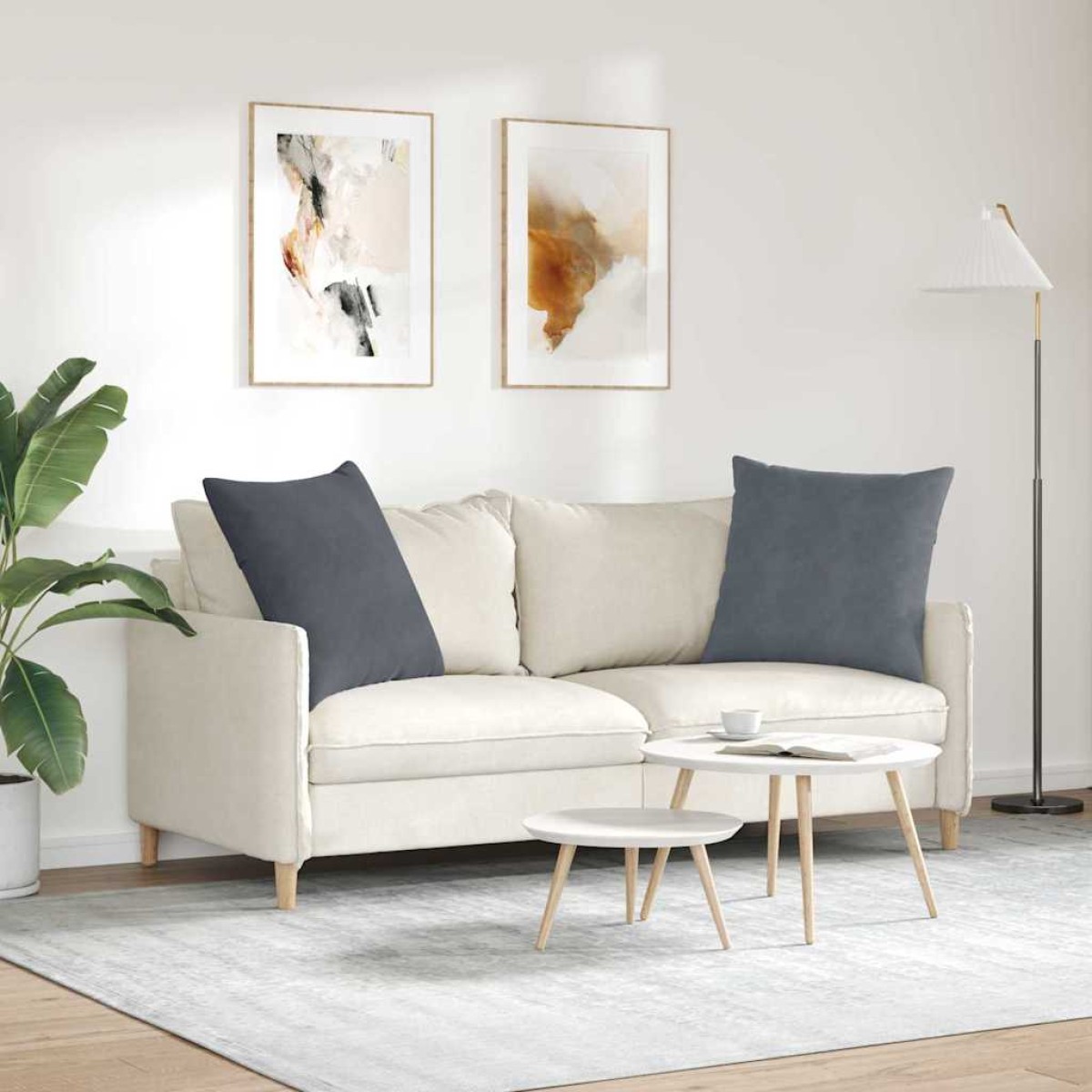 vidaXL Μαξιλάρι Καναπέ 2 pcs Σκούρο Γκρι 60 x 60 cm