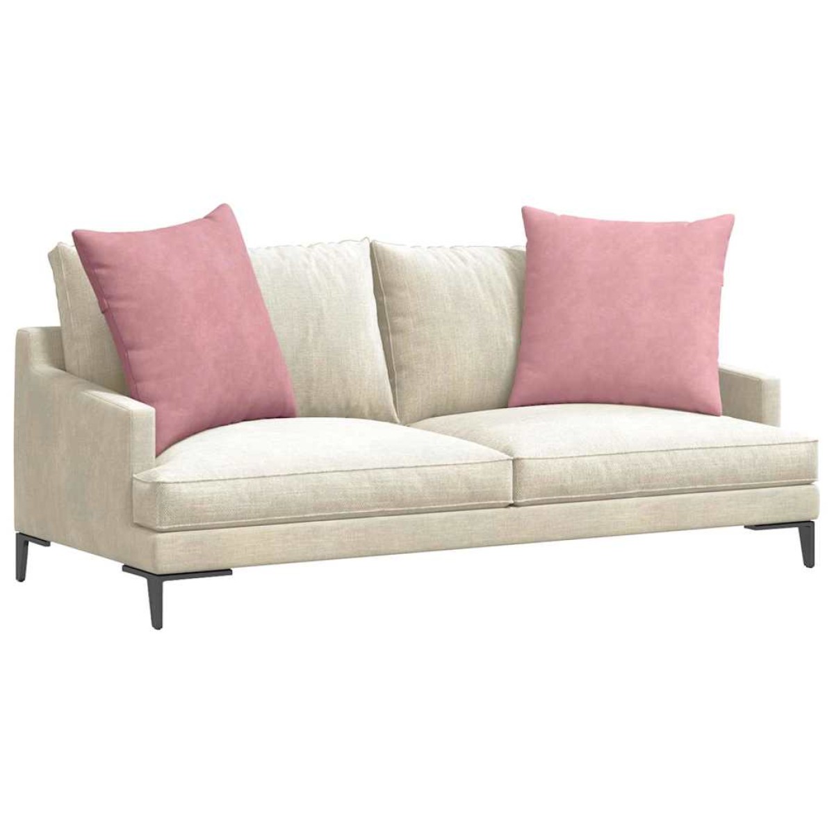 vidaXL Μαξιλάρι Καναπέ 2 pcs Ροζ 60 x 60 cm Υφασμάτινο Κορντουρά