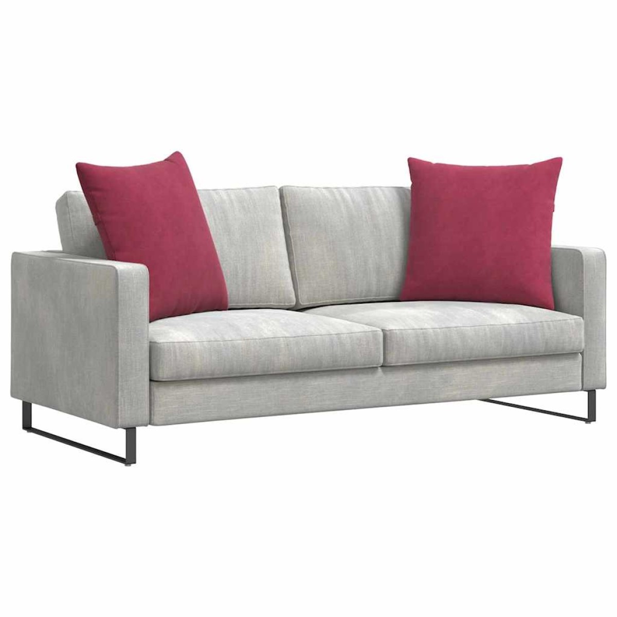 vidaXL Μαξιλάρι Καναπέ 2 pcs Κόκκινο 60 x 60 cm Υφασμάτινο Κορντουρά
