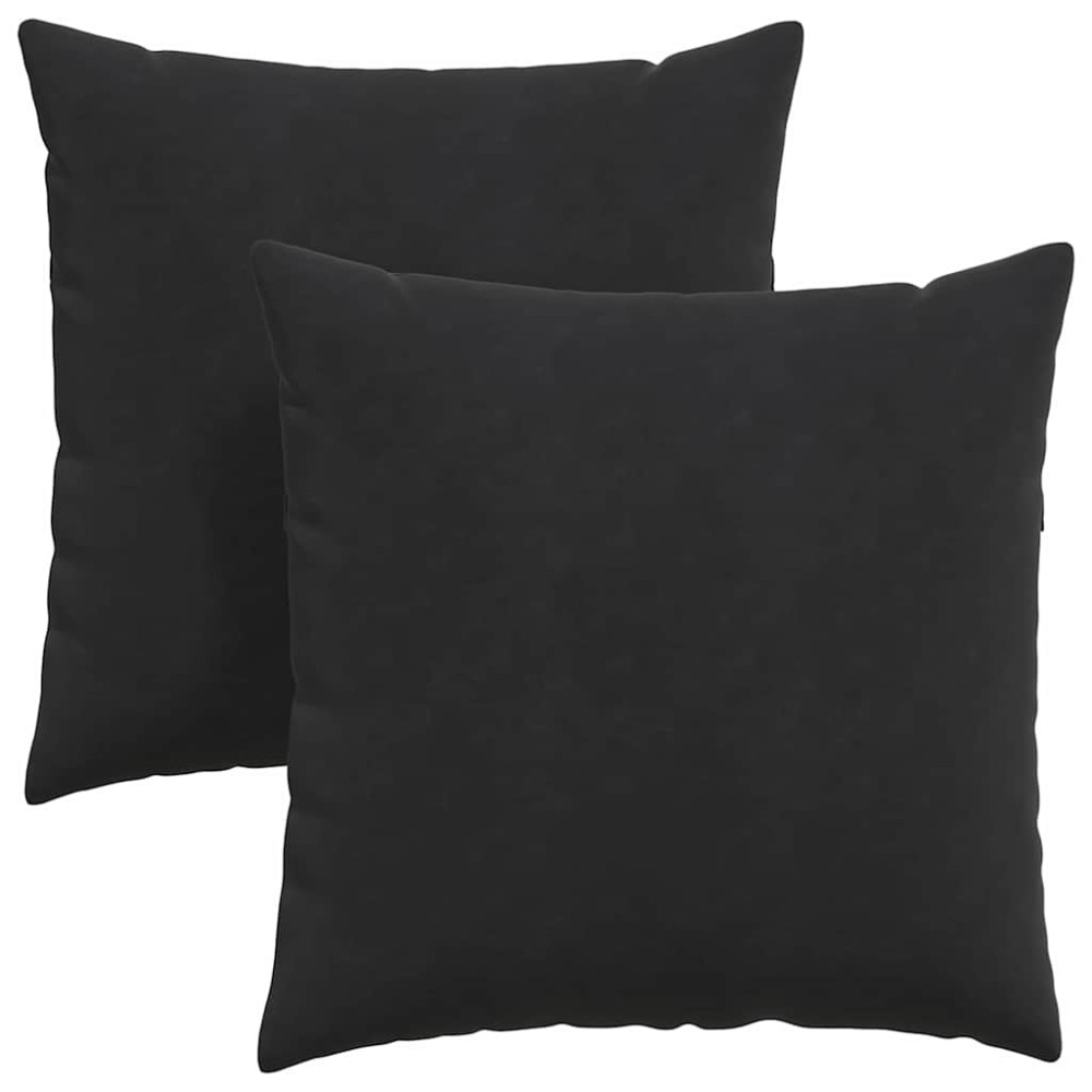 vidaXL Μαξιλάρι Καναπέ 2 pcs Μαύρο 60 x 60 cm Υφασμάτινο Κορντουρά