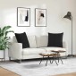 vidaXL Μαξιλάρι Καναπέ 2 pcs Μαύρο 60 x 60 cm Υφασμάτινο Κορντουρά