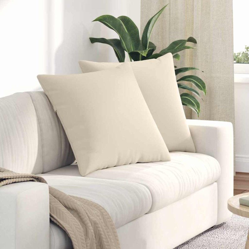 vidaXL Μαξιλάρι Καναπέ 2 pcs Μπεζ 60 x 60 cm ύφασμα