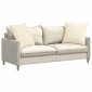 vidaXL Μαξιλάρι Καναπέ 2 pcs Κρεμ 60 x 60 cm Υφασμάτινο Κορντουρά
