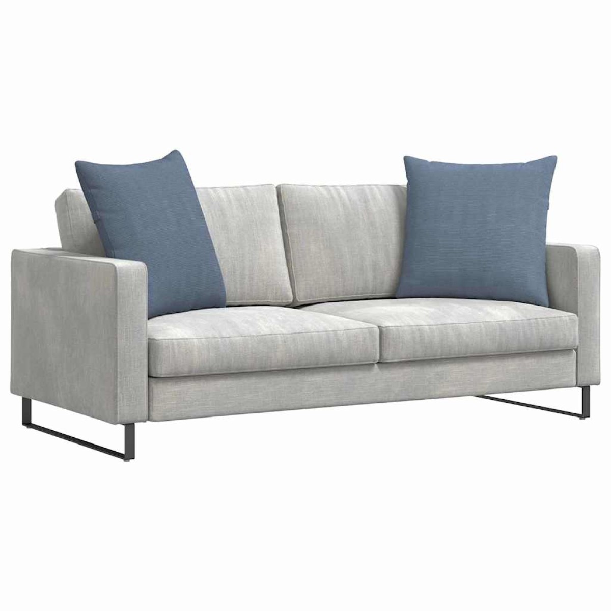 vidaXL Μαξιλάρι Καναπέ 2 pcs Μπλε 60 x 60 cm Υφασμάτινο Κορντουρά