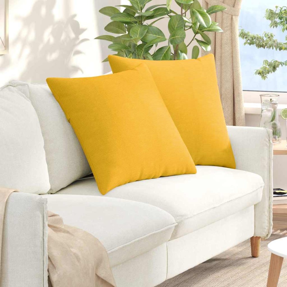 vidaXL Μαξιλάρι Καναπέ 2 pcs Απαλό Κίτρινο 60 x 60 cm