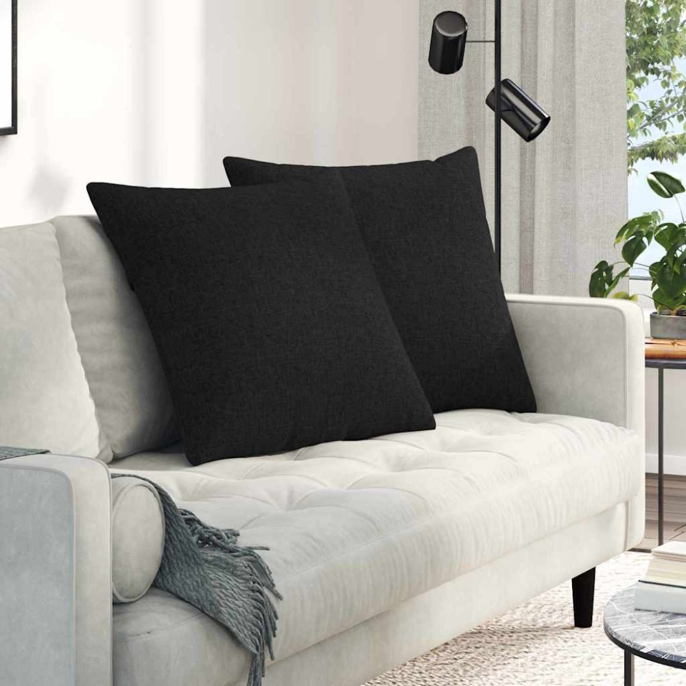 vidaXL Μαξιλάρι Καναπέ 2 τμχ. ύφασμα Μαύρο 80 x 80 cm