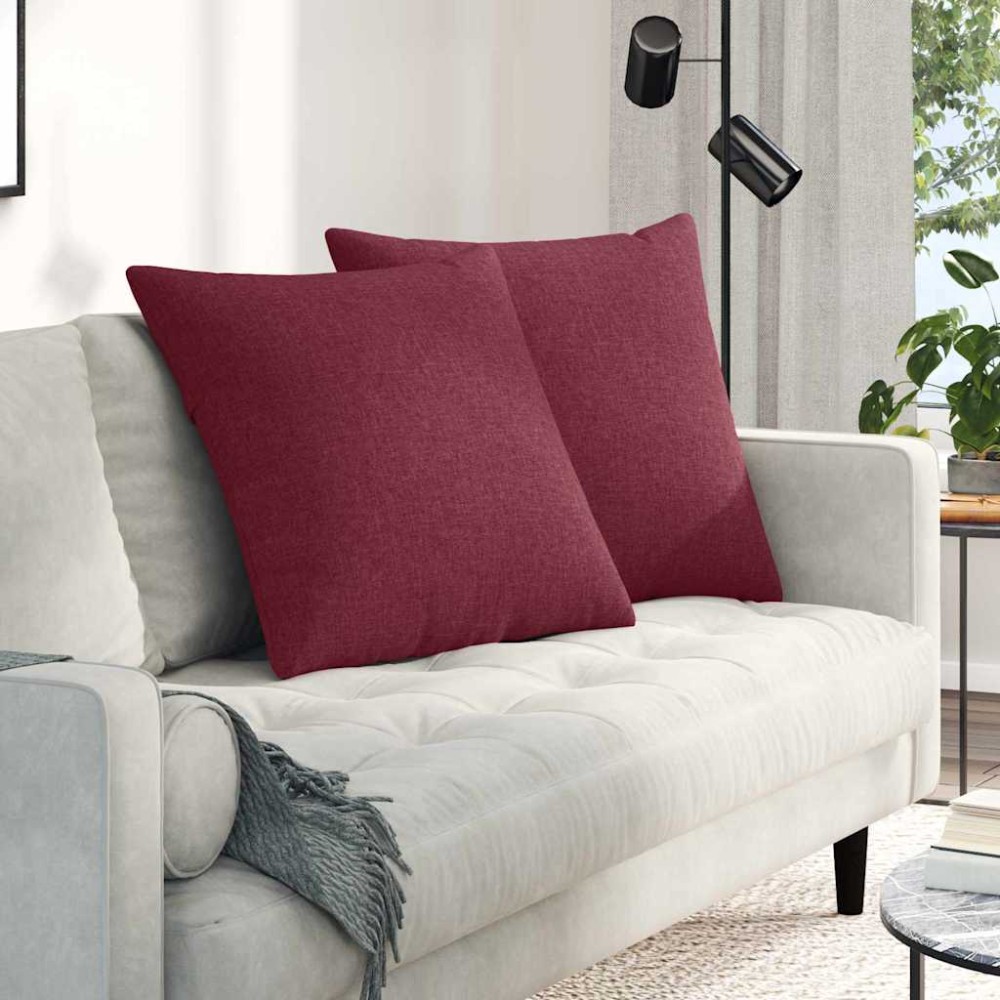 vidaXL Μαξιλάρι Καναπέ 2 τμχ. ύφασμα Κόκκινο 80 x 80 cm