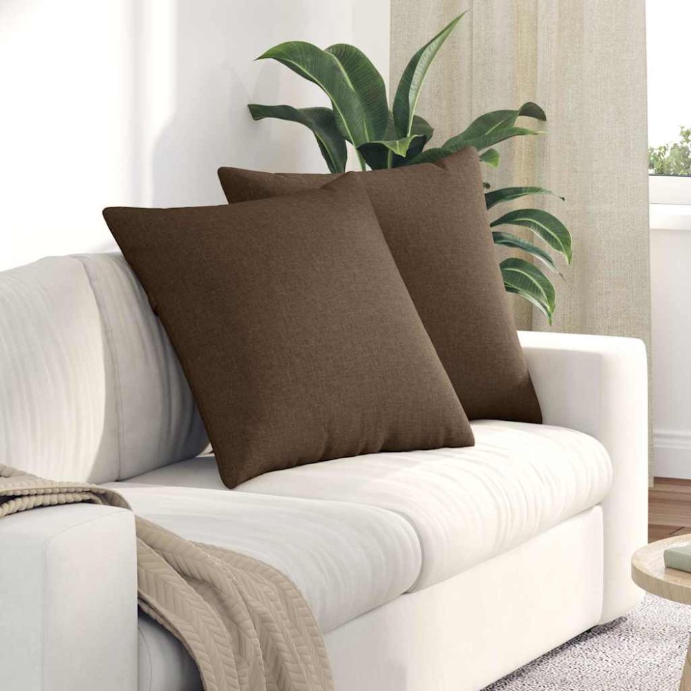 vidaXL Μαξιλάρι Καναπέ 2 τμχ. ύφασμα Καφέ 80 x 80 cm