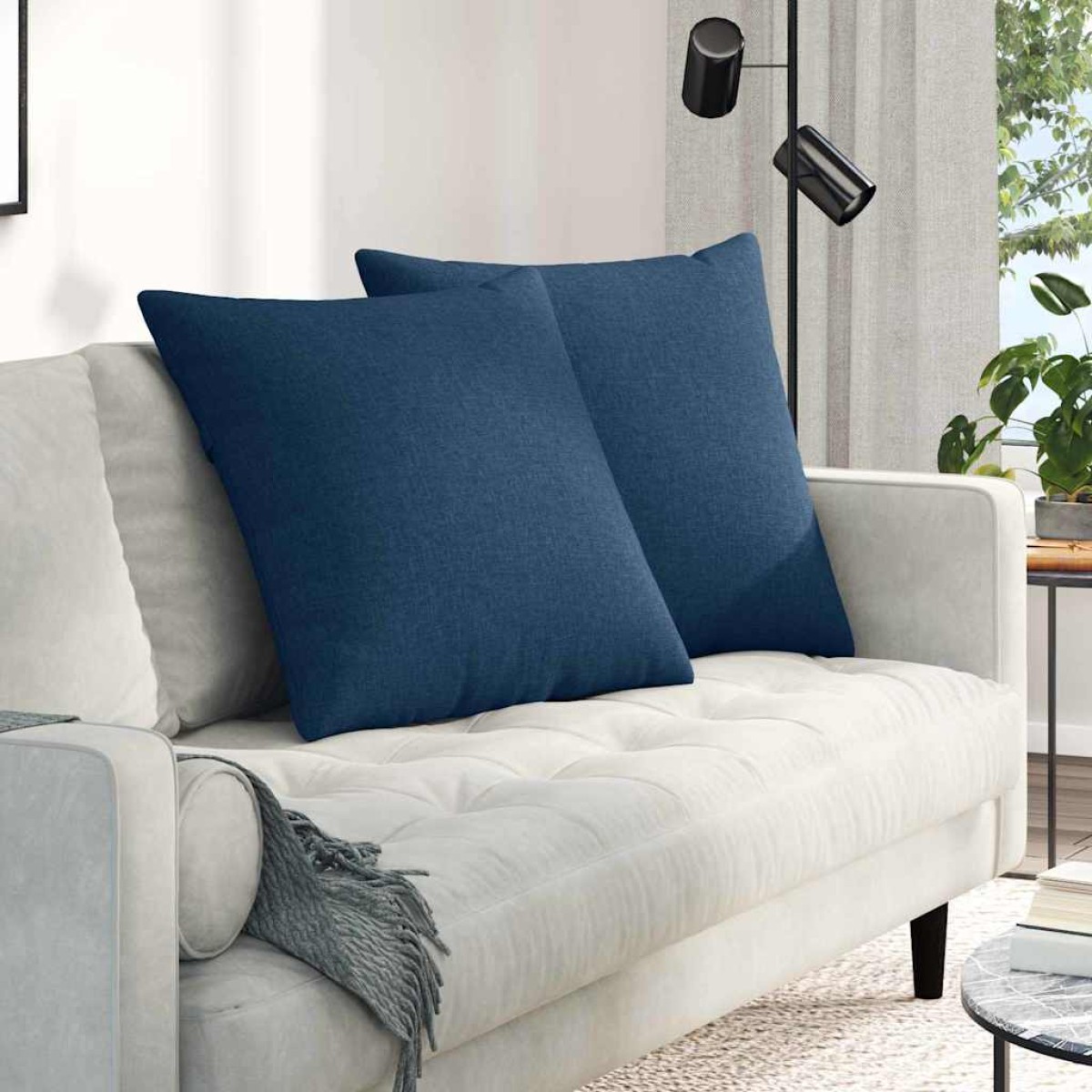 vidaXL Μαξιλάρι Καναπέ 2 τμχ. ύφασμα Μπλε 80 x 80 cm