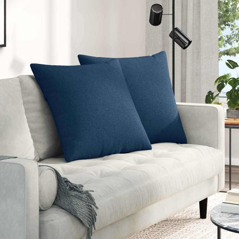 vidaXL Μαξιλάρι Καναπέ 2 τμχ. ύφασμα Μπλε 80 x 80 cm