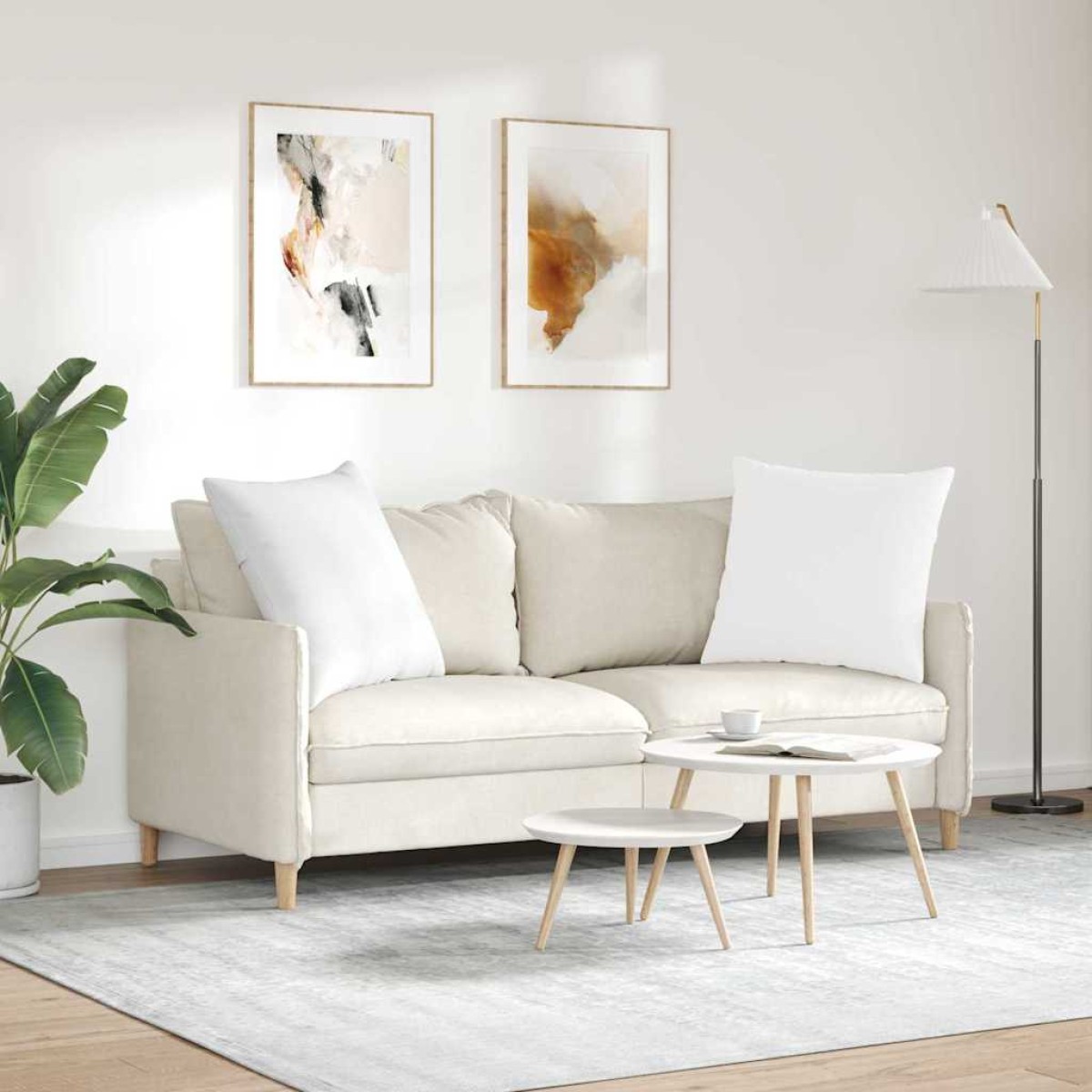 vidaXL Μαξιλάρι Καναπέ 2 τμχ. ύφασμα Λευκό 80 x 80 cm