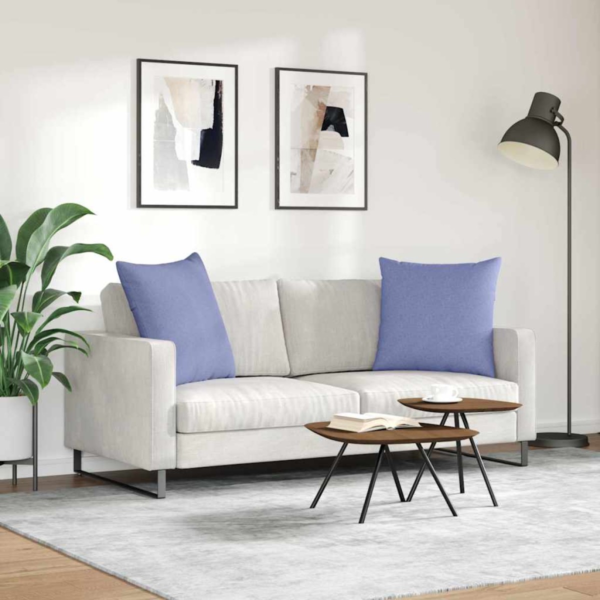 vidaXL Μαξιλάρι Καναπέ 2 τμχ. ύφασμα Μπλε τζην 80 x 80 cm