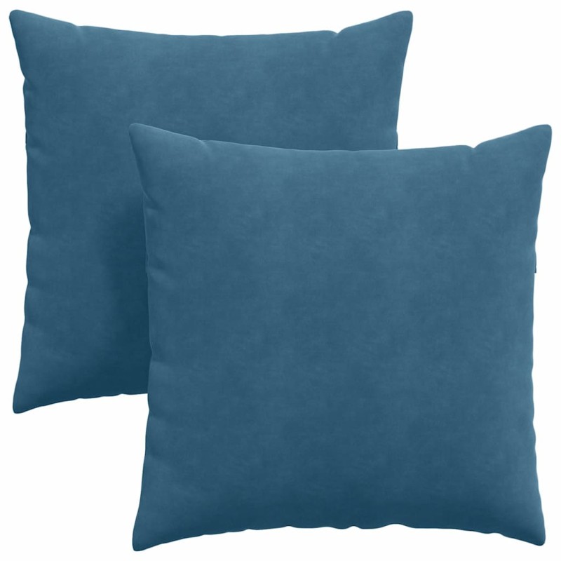 vidaXL Μαξιλάρι Καναπέ 2 pcs Μπλε 80 x 80 cm Υφασμάτινο Κορντουρά
